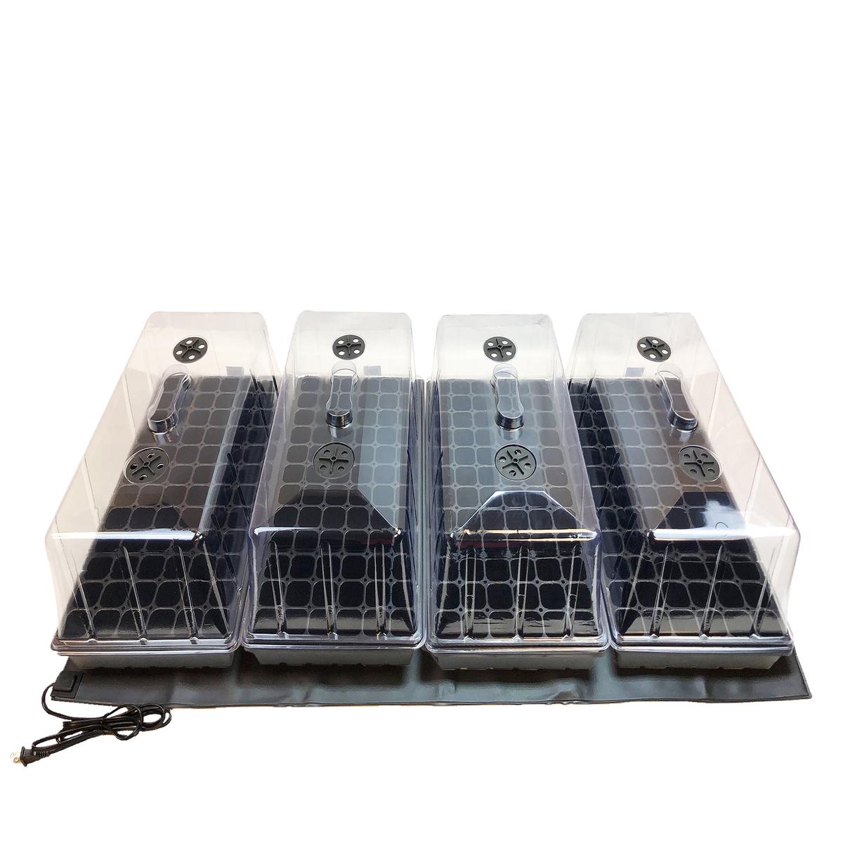 Prop Tall Clear Plastic Quad Tray Kit with 4 Domes, Black