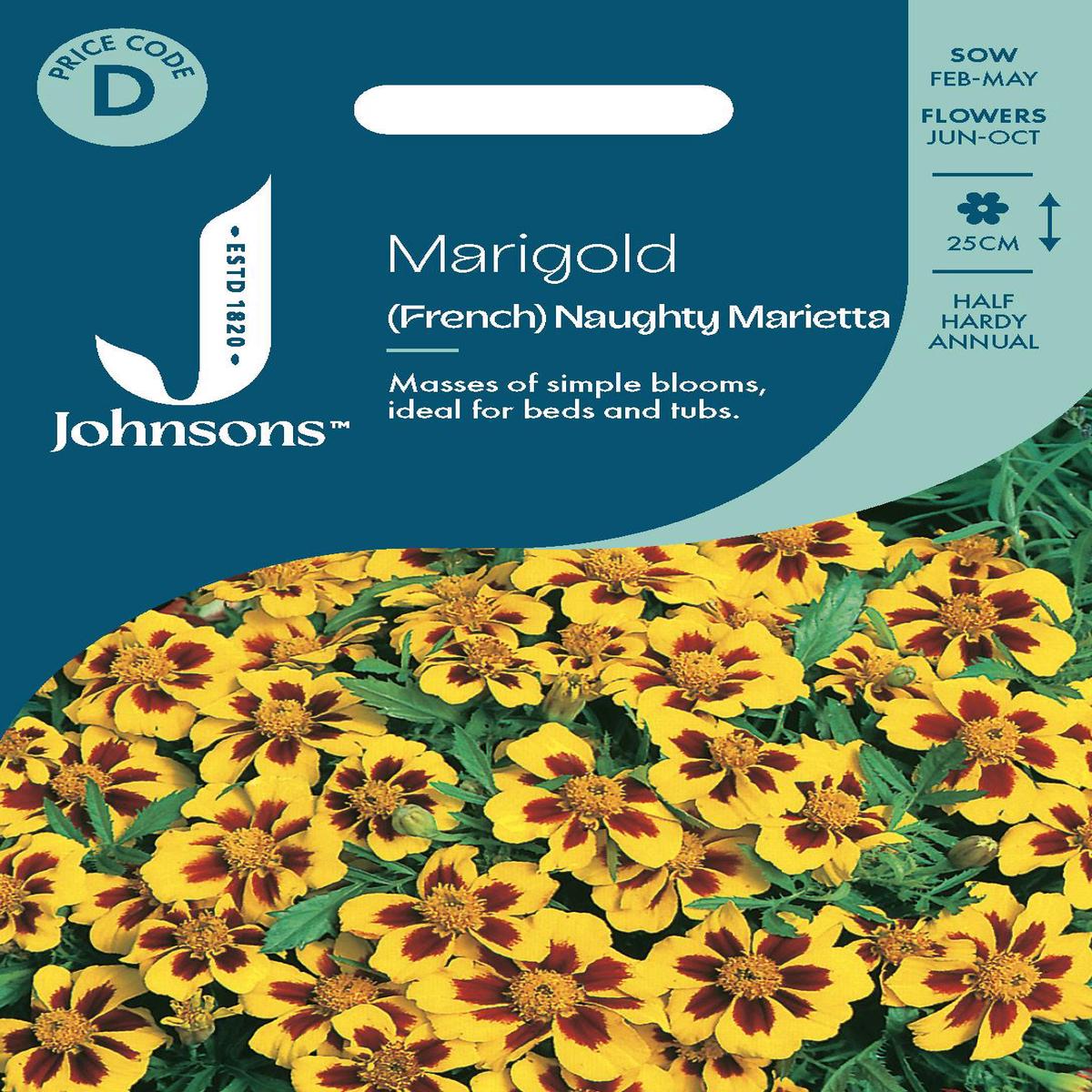 Johnsons - French Marigold Naughty Marietta - 175 Seeds