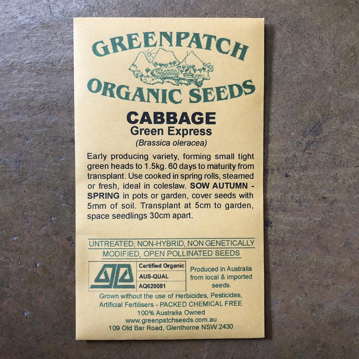 Cabbage 'Green Express' Greenpatch Seeds