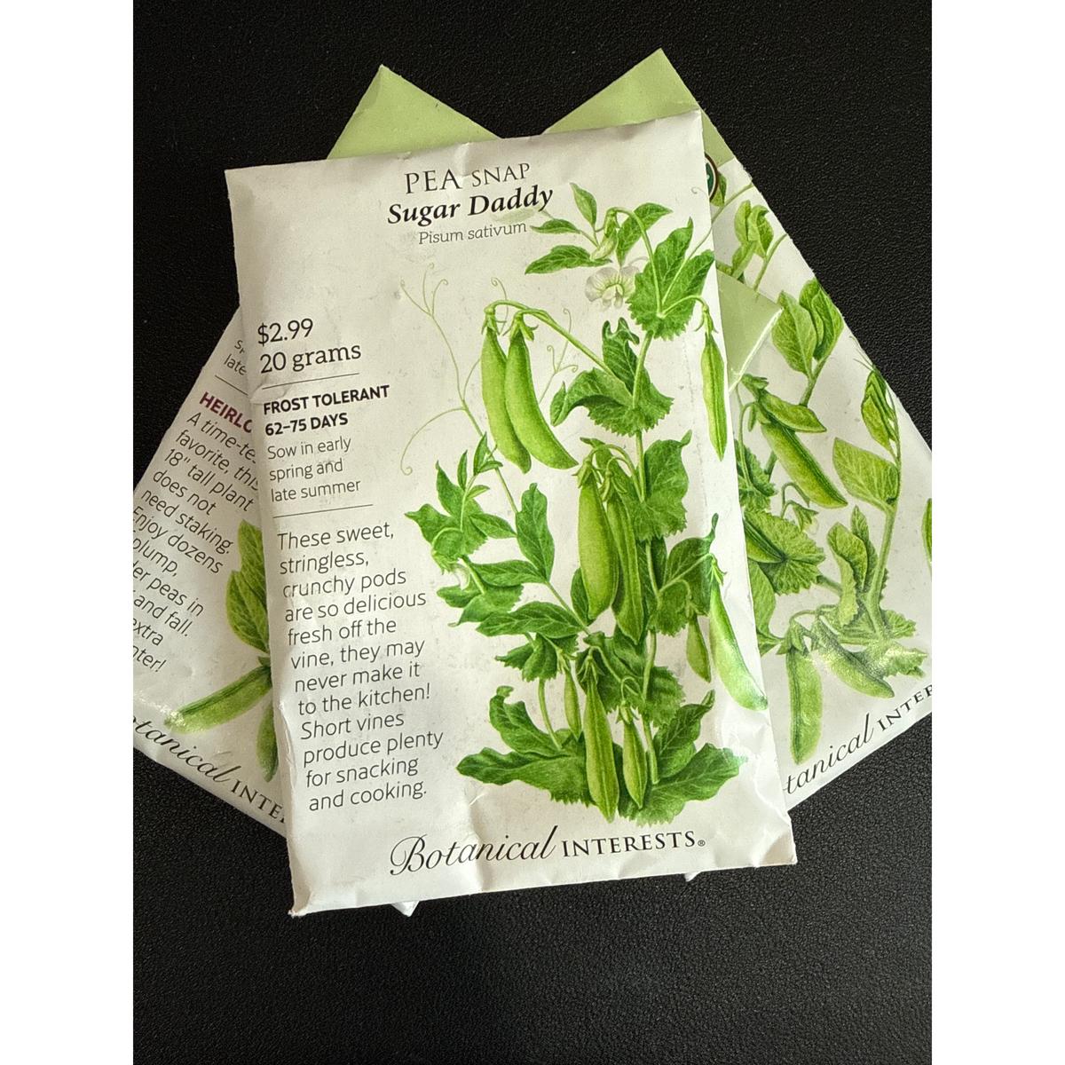 Pea Snap seeds, "Sugar Daddy"