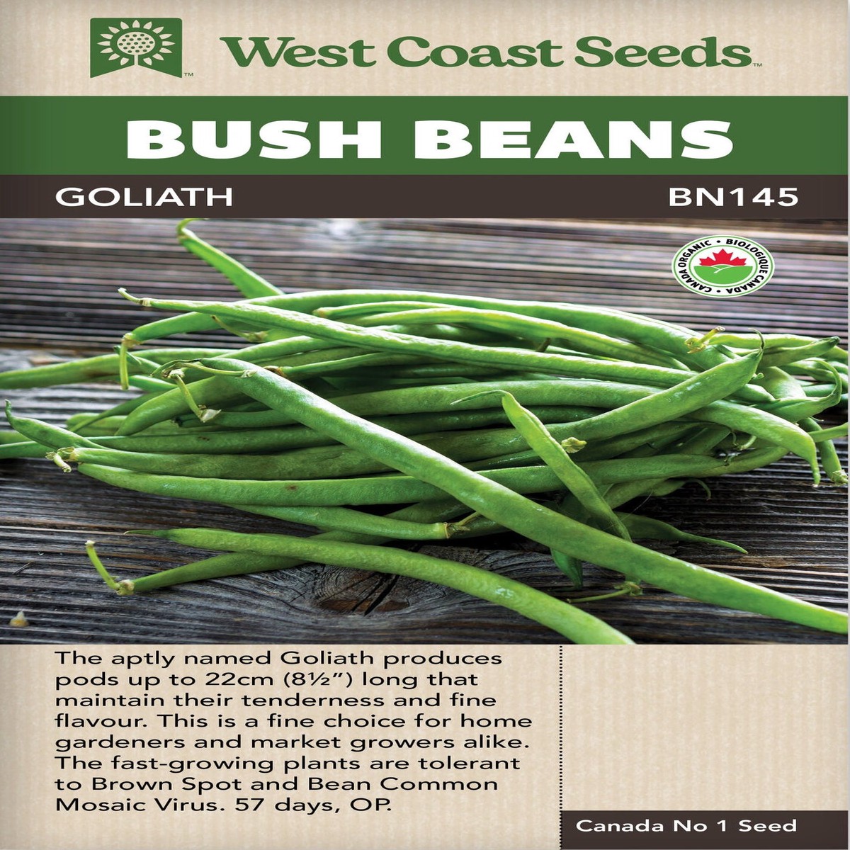 Organic Bean Goliath Bush - West Coast Seeds