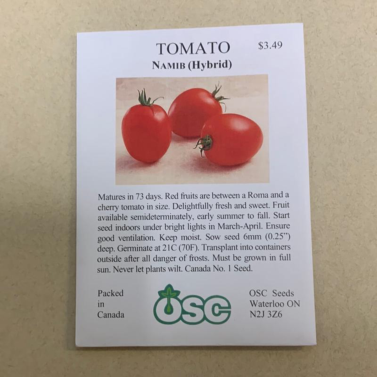 Tomato Seed Packets 8211 Namib Hybrid