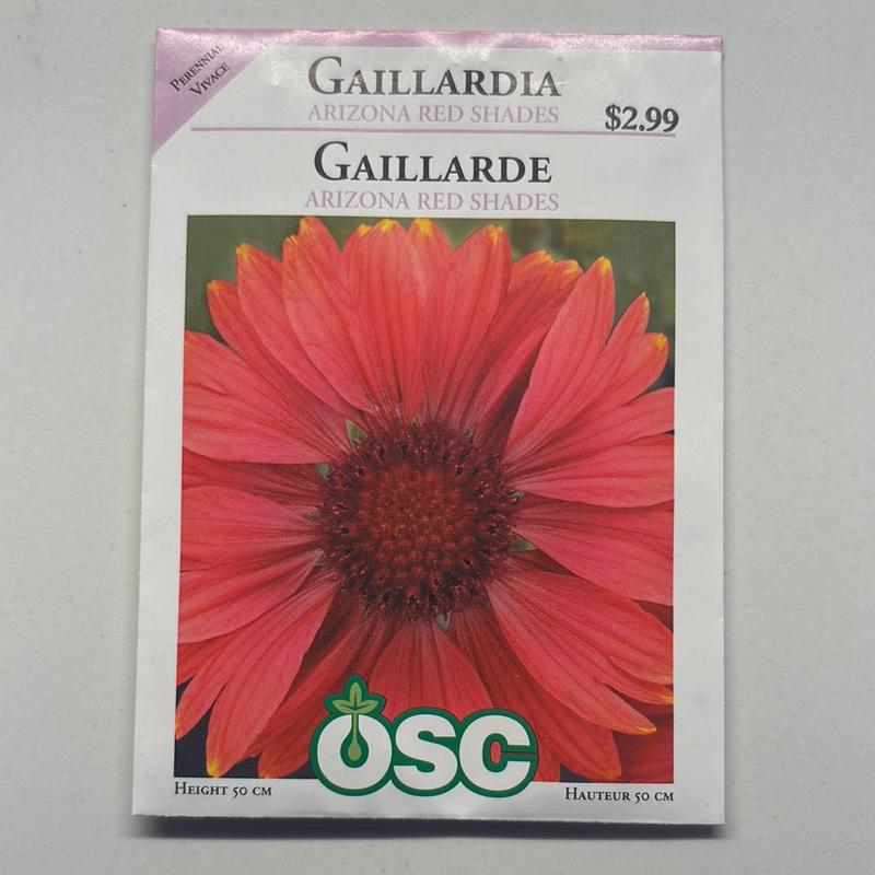 Gaillardia Seed Packets - Arizona Red Shades