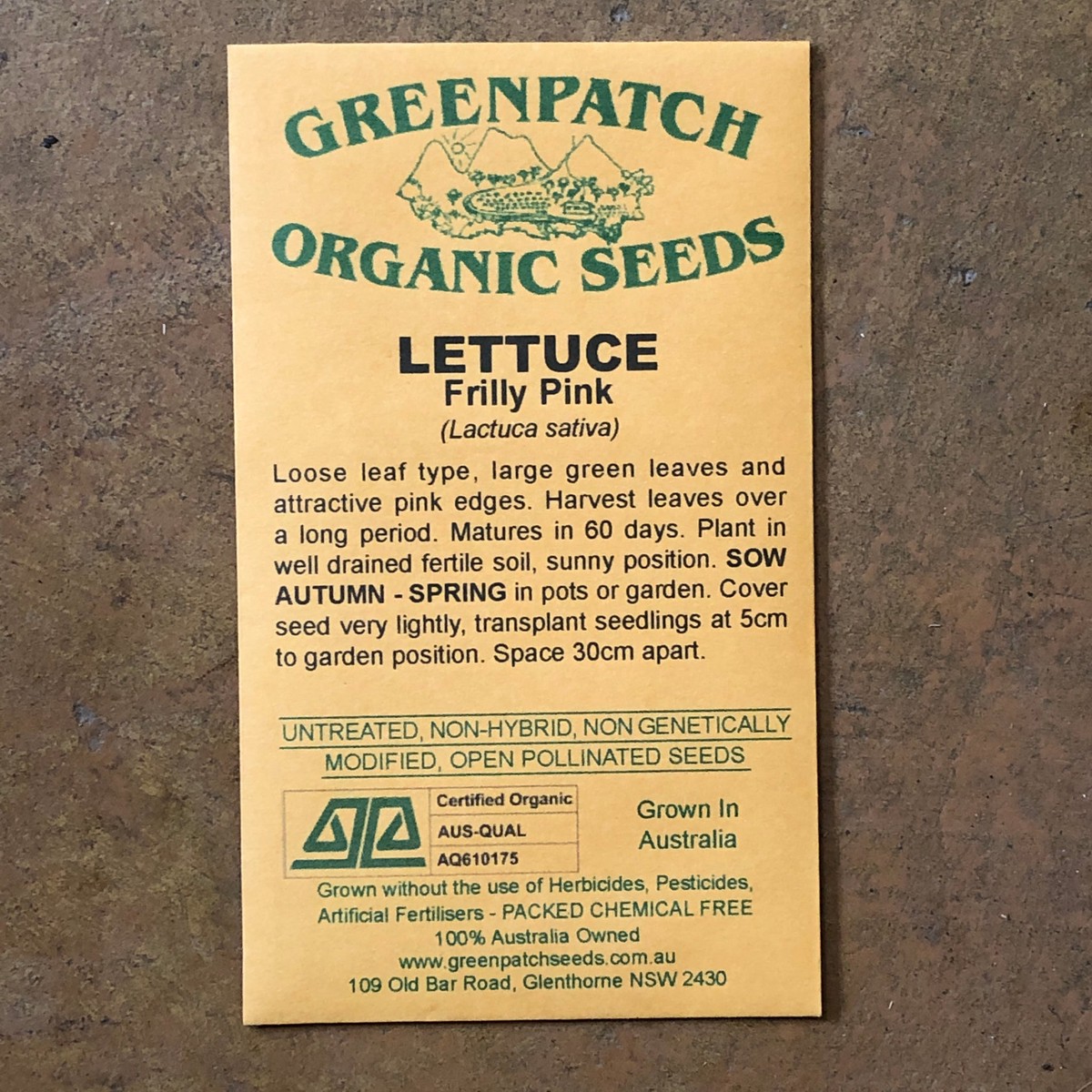 Lettuce 'Frilly Pink' Greenpatch Seeds
