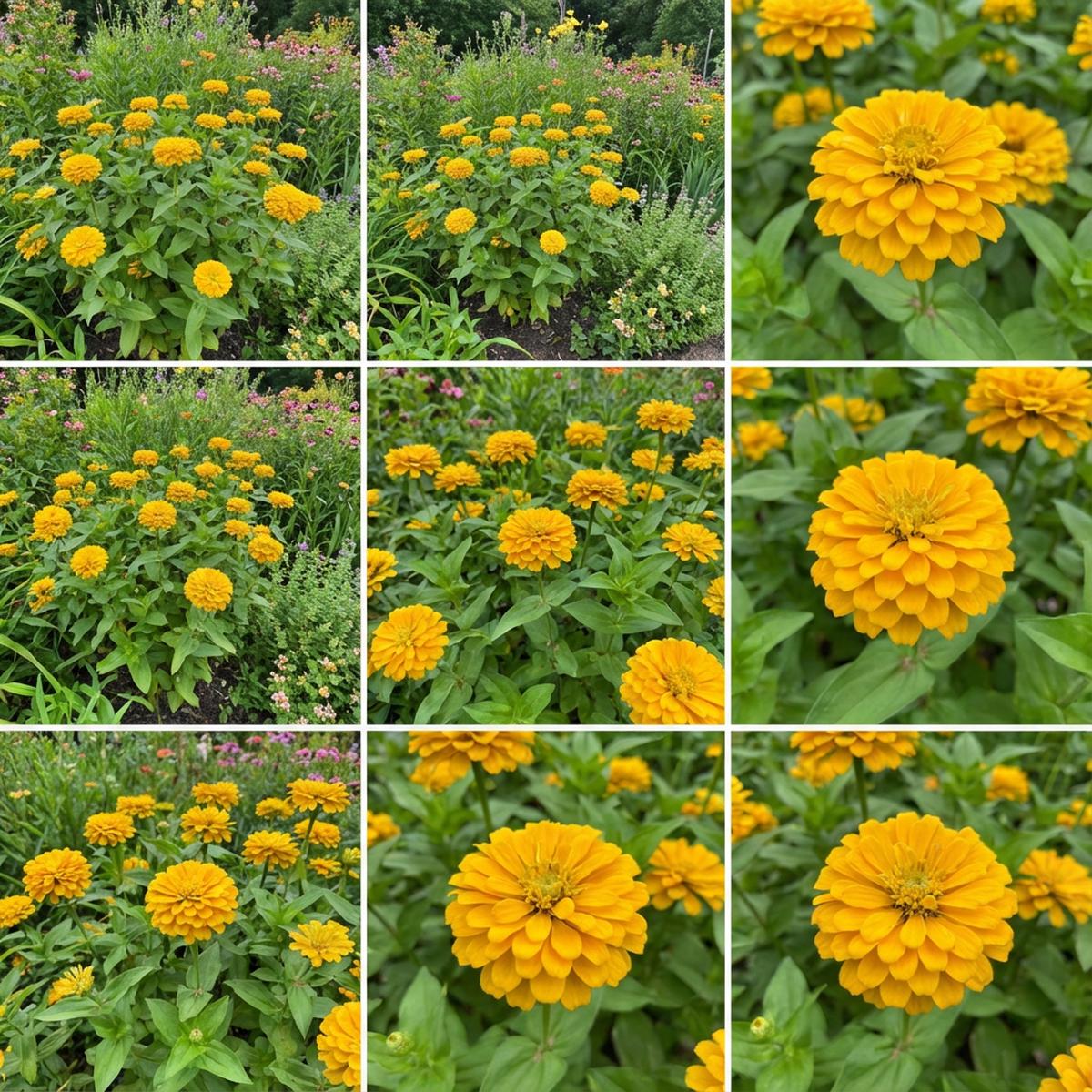 Zinnia Elegans Flower Seeds Yellow Planting Bright