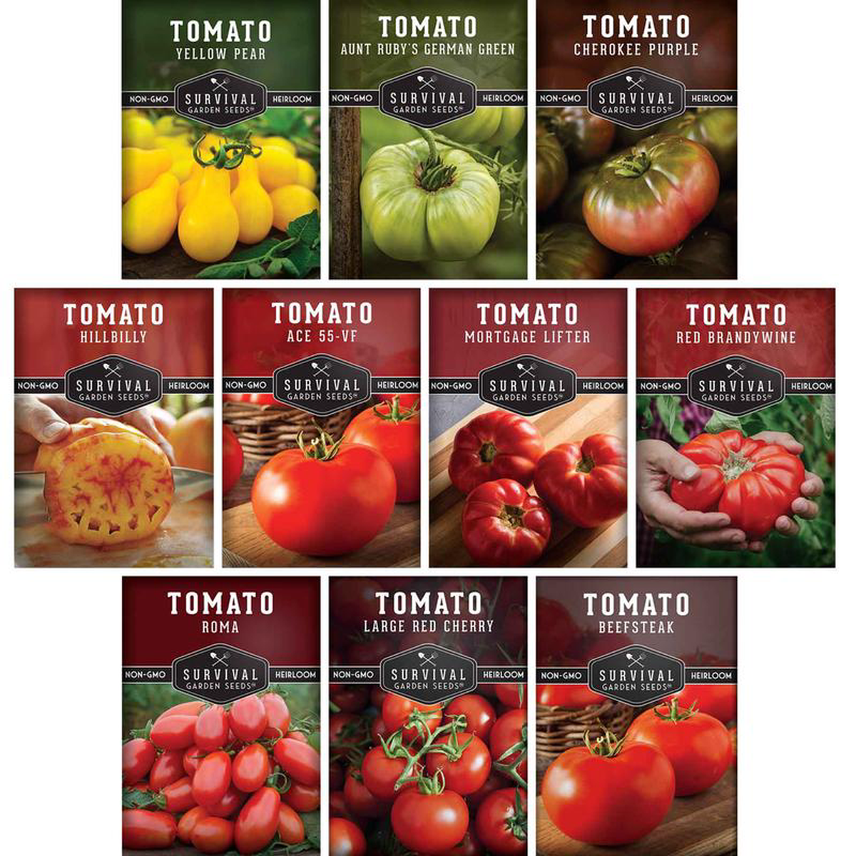 10 Tomato Seed Collection Heirloom 038 Garden Favorites for Slicing Sauces Canning 038 Fresh Eating