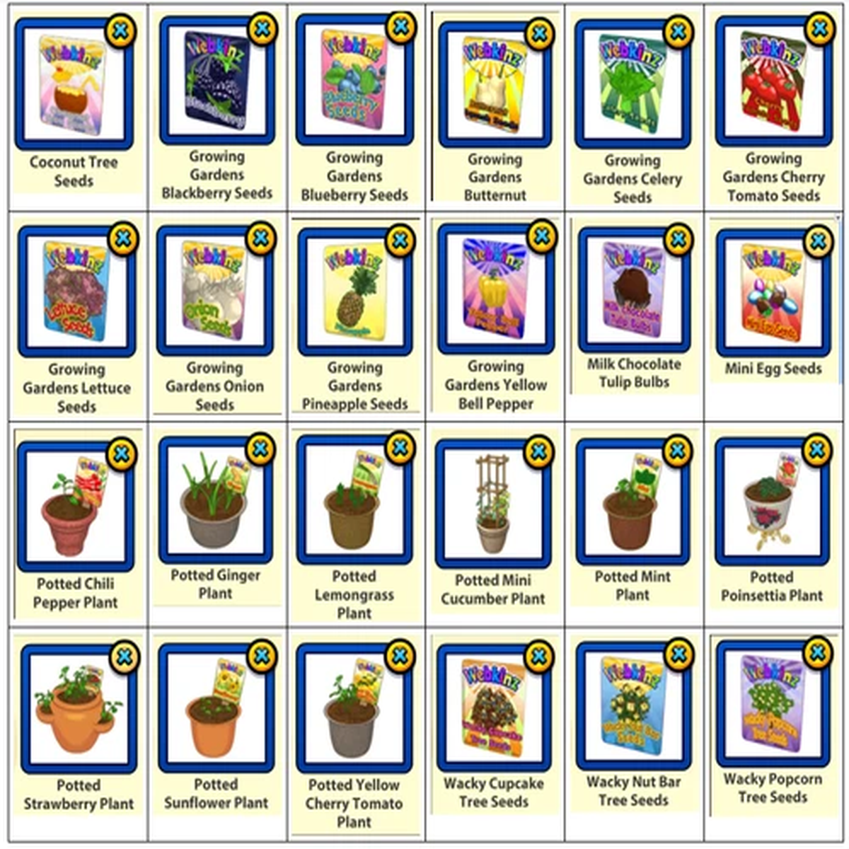Webkinz Seeds and Potted Plants - More PICS! - Please read description!
