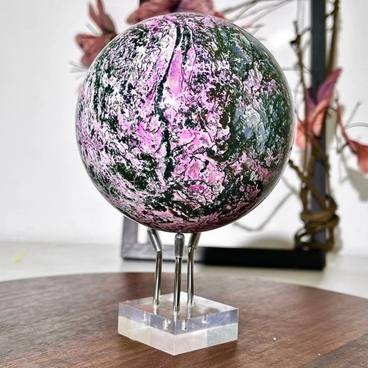2.77LB Rare Aquatic Plants Agate Crystal Sphere water grass Moss agate Ball