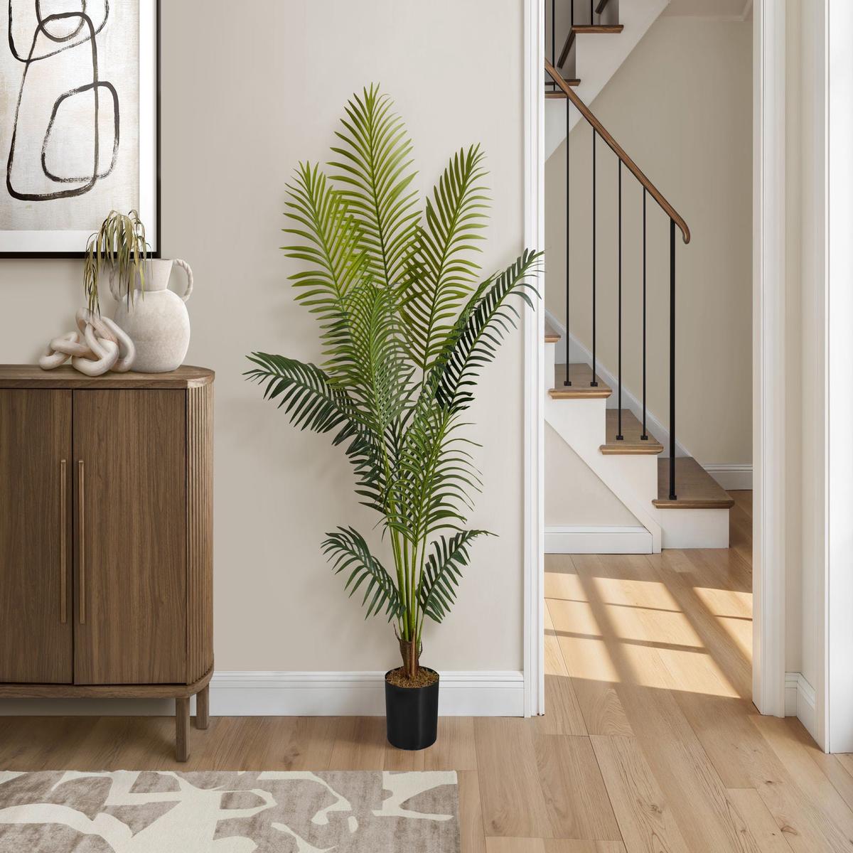 57" Tall, Artificial Plant, Palm Tree, Indoor, Faux, Fake, Floor, Greenery, Potted, Real Touch, Dec