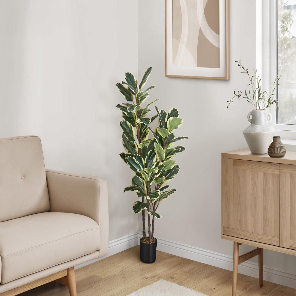 47" Tall, Artificial Plant, Oak Tree, Indoor, Faux, Fake, Floor, Greenery, Potted, Real Touch, Deco